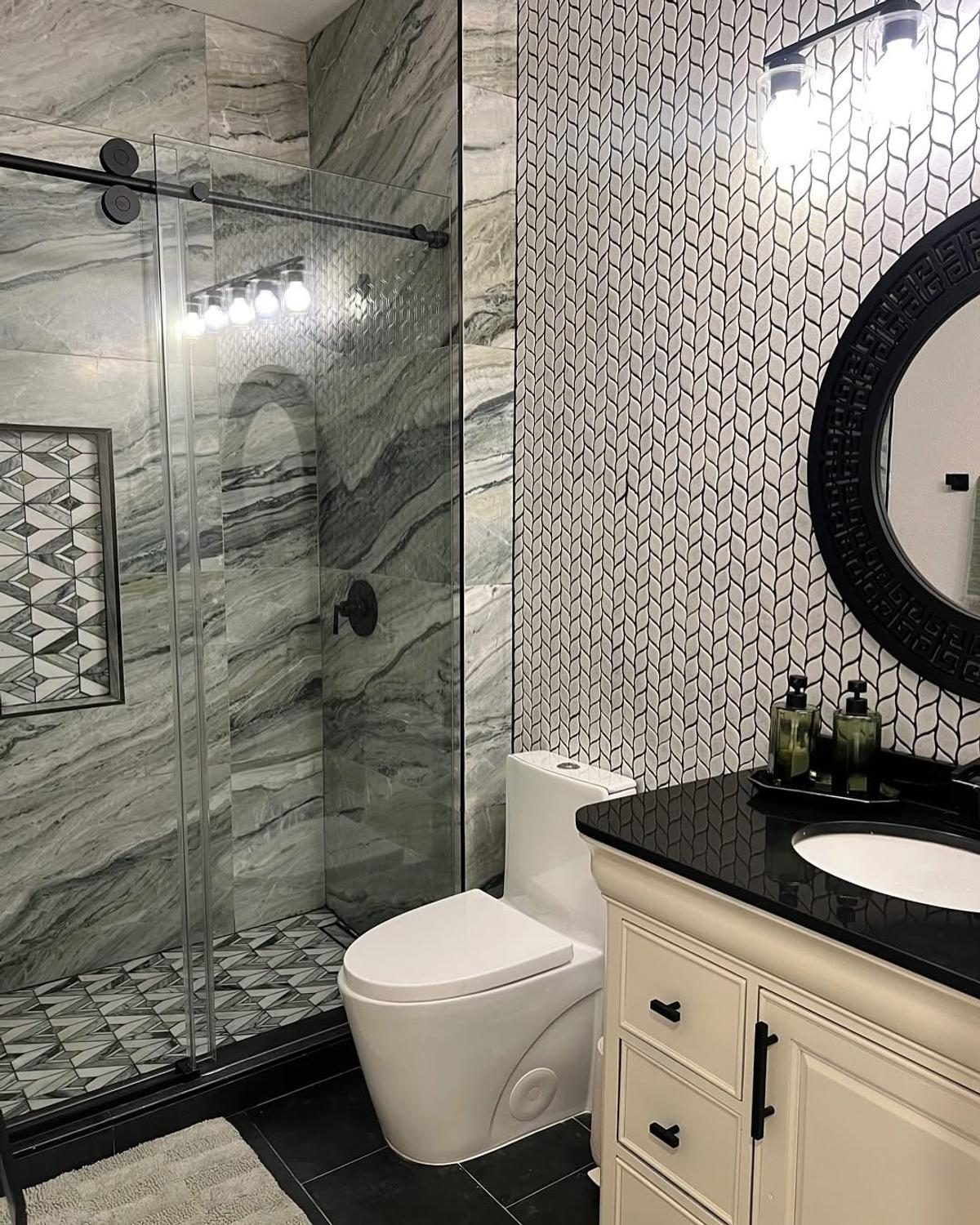 Shower & tile work — after
